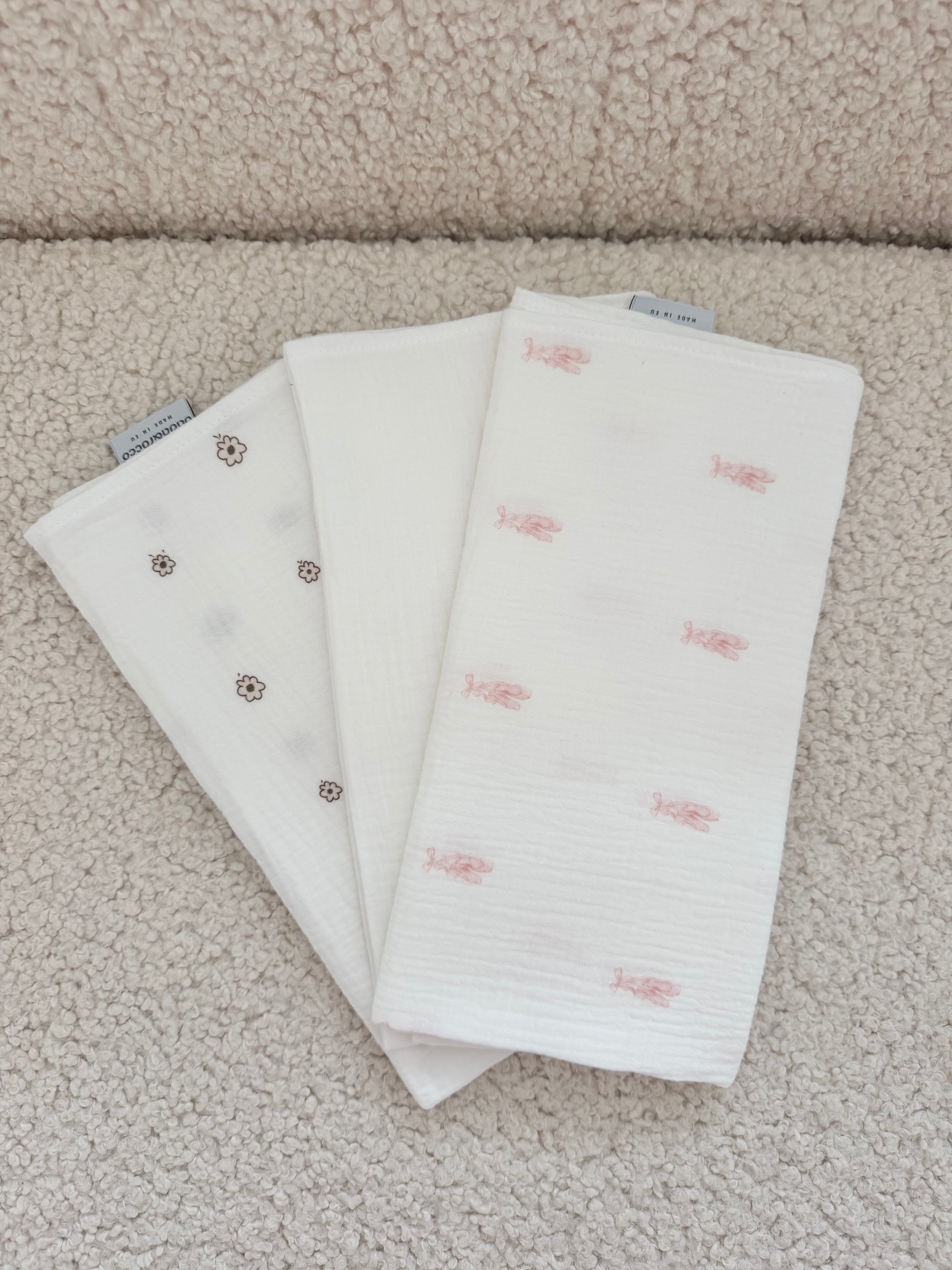 Muslin tetra pelena 3kom 60x60 Larisa-Ballet