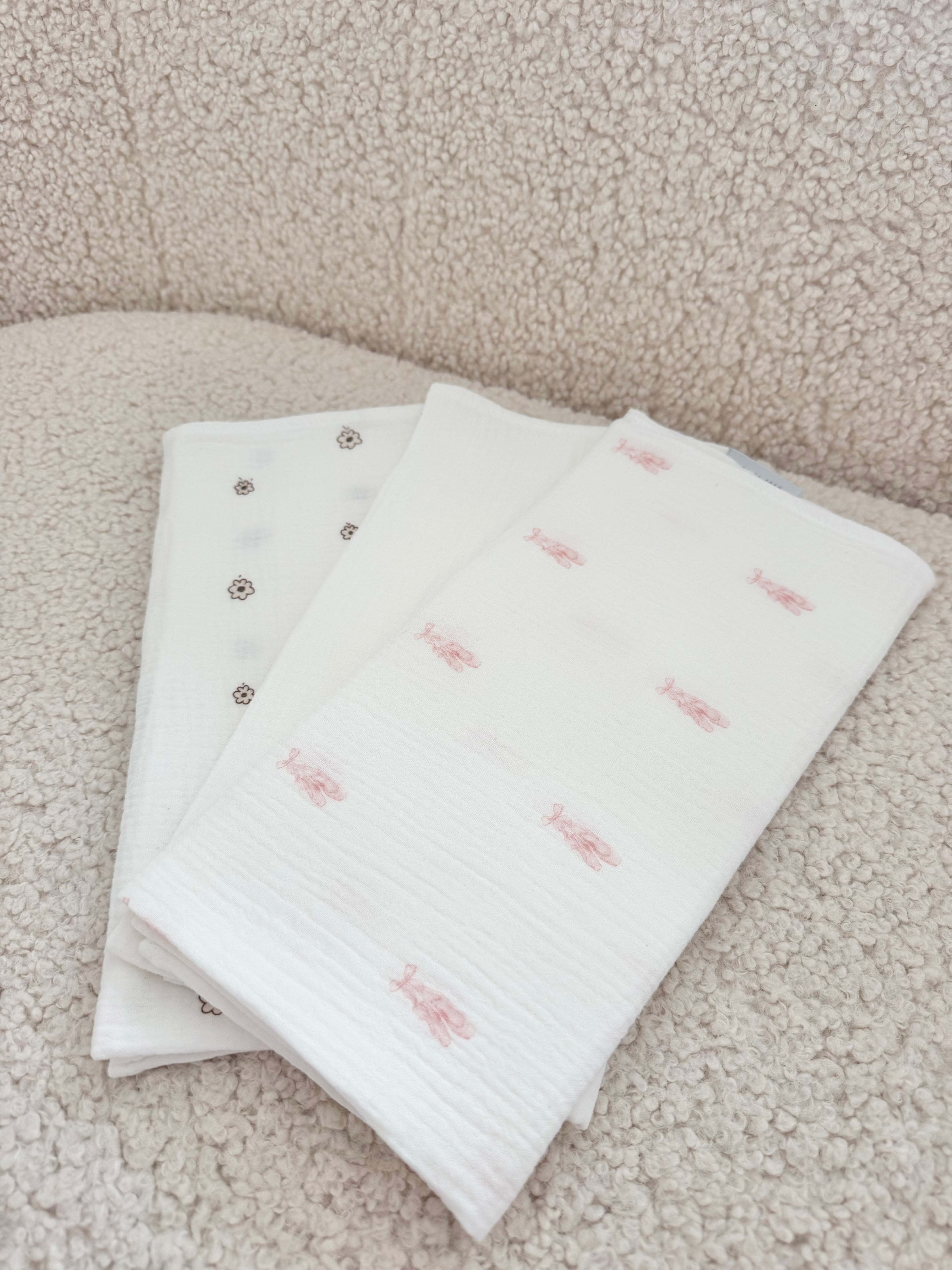 Muslin tetra pelena 3kom 60x60 Larisa-Ballet