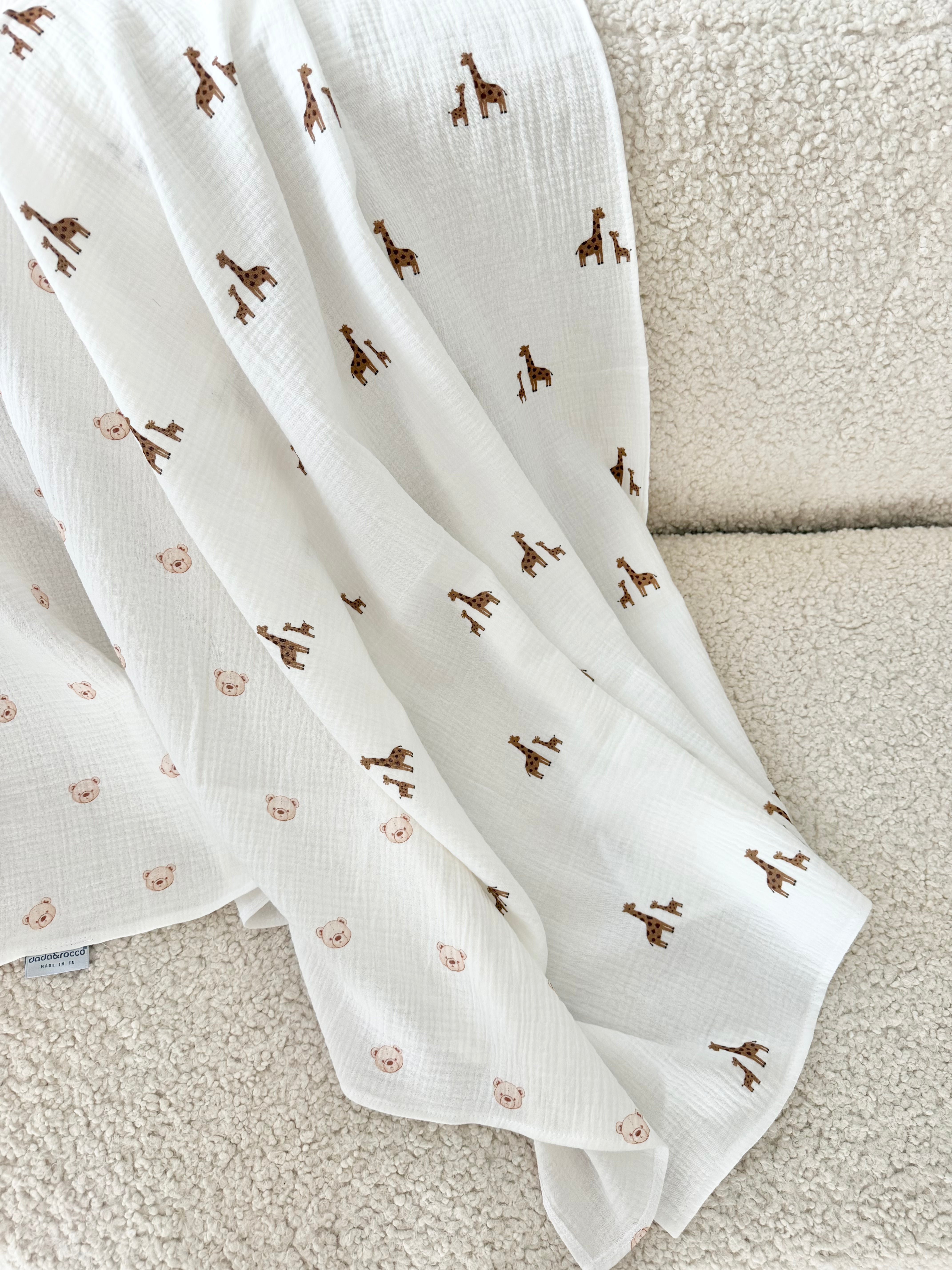Muslin tetra pelena 2kom 80x80 Teddy-Žirafe