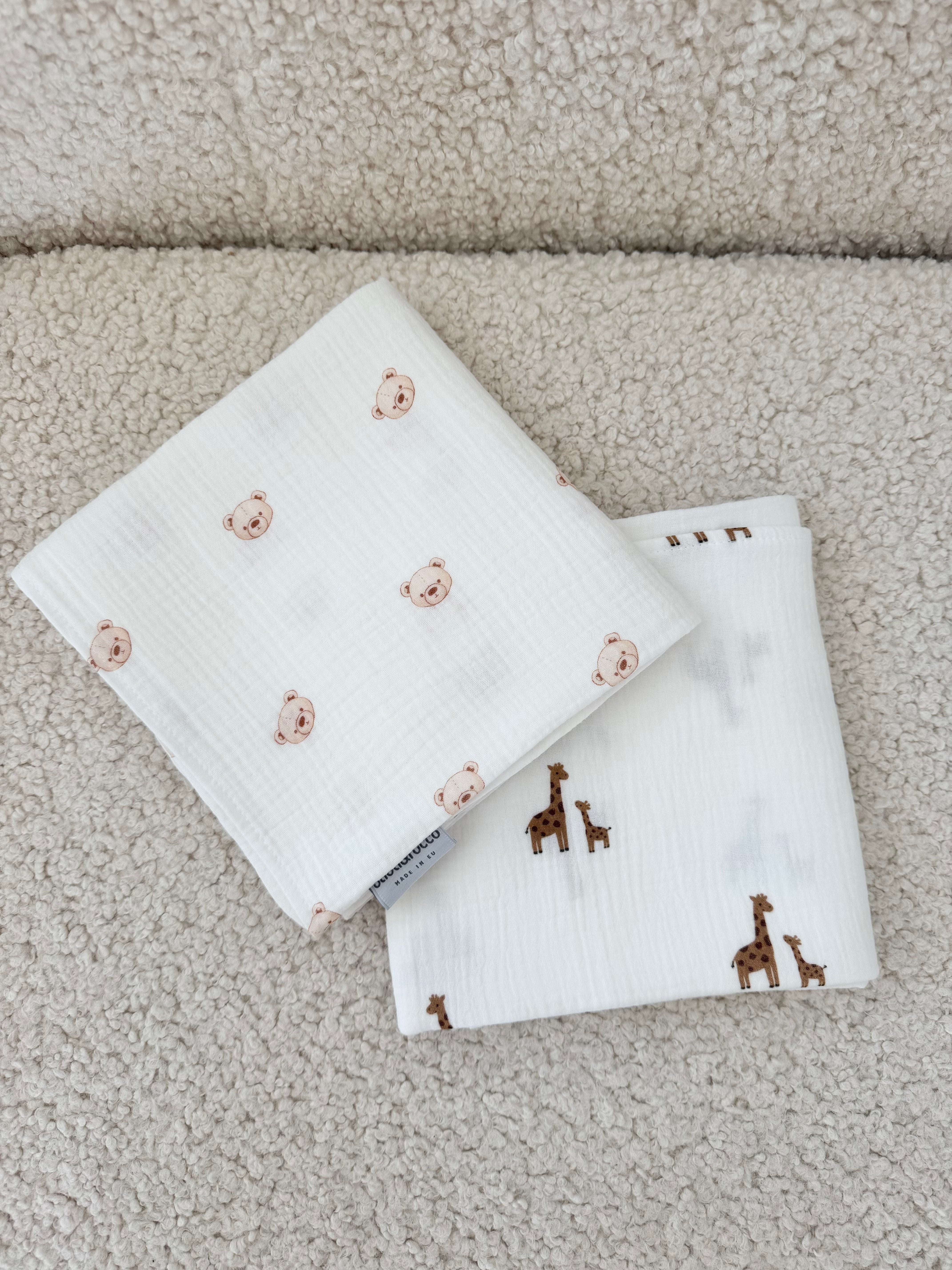 Muslin tetra pelena 2kom 80x80 Teddy-Žirafe